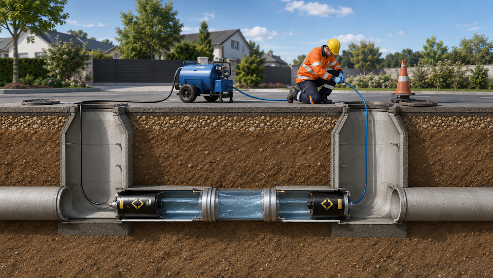test d'étanchéité sur canalisation.